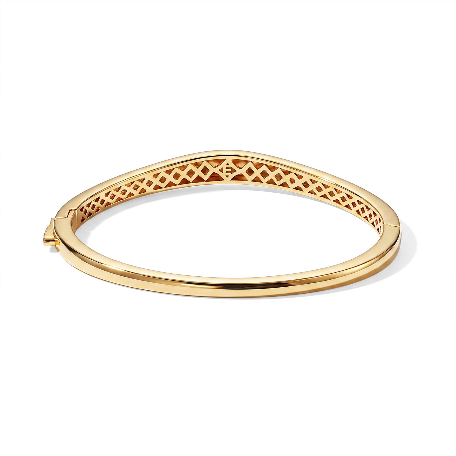 EverTrue Burnished Gold Bangle Bracelet in 18K YG Plated (6.50 In)