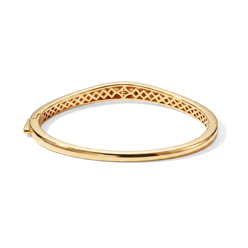 EverTrue Burnished Gold Bangle Bracelet in 18K YG Plated (6.50 In)