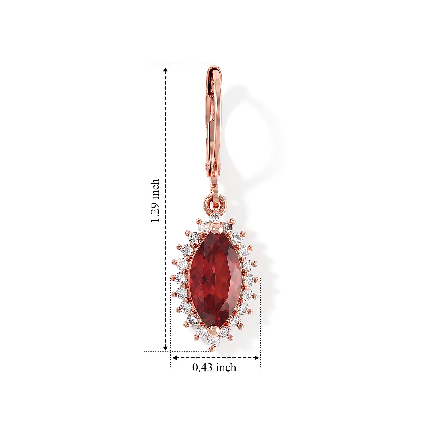 EverTrue Lab Created Padparadscha Sapphire and White Zircon 5.70 ctw Earrings in 18K RG Plated