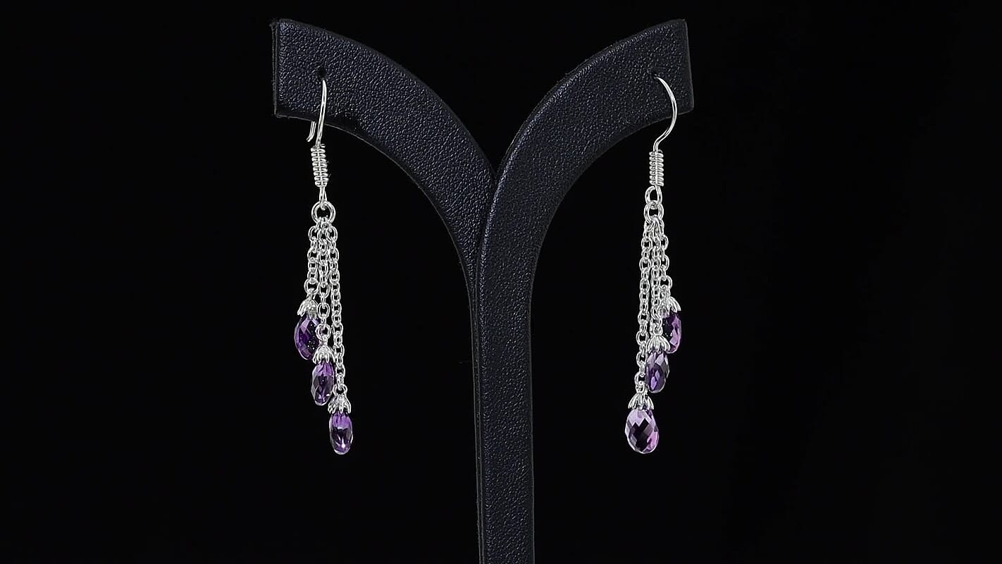 EverTrue Mashamba Amethyst Earrings in Platinum Bond 6.60 ctw