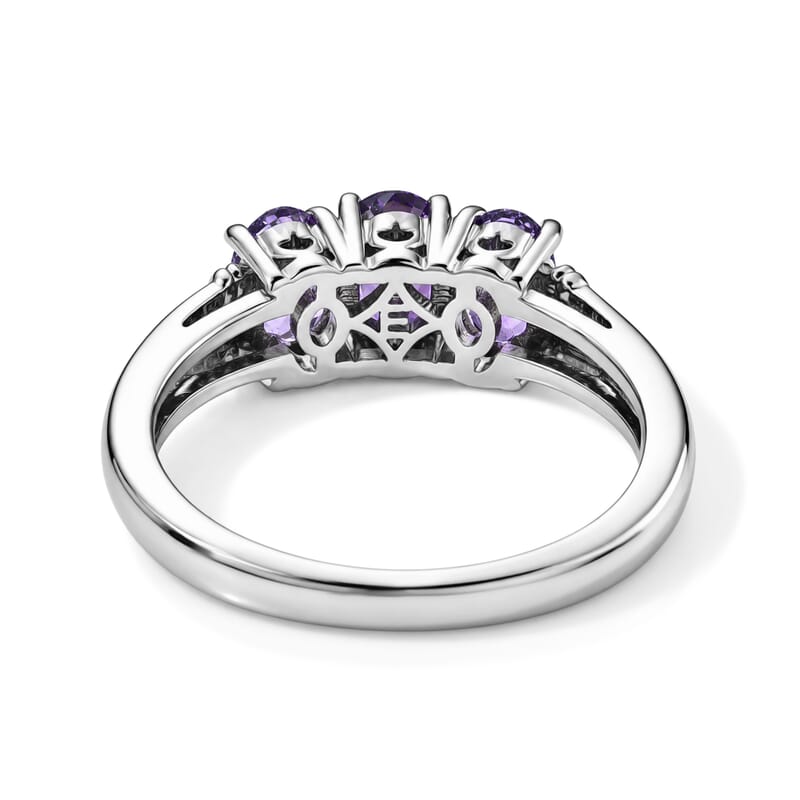 EverTrue African Amethyst 2.40 ctw Ring in Platinum Bond (Size 10.0)