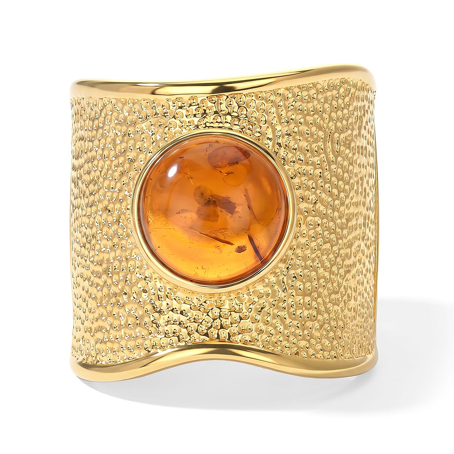 EverTrue Baltic Amber Coast Ring in 18K YG Plated (Size 5.0)
