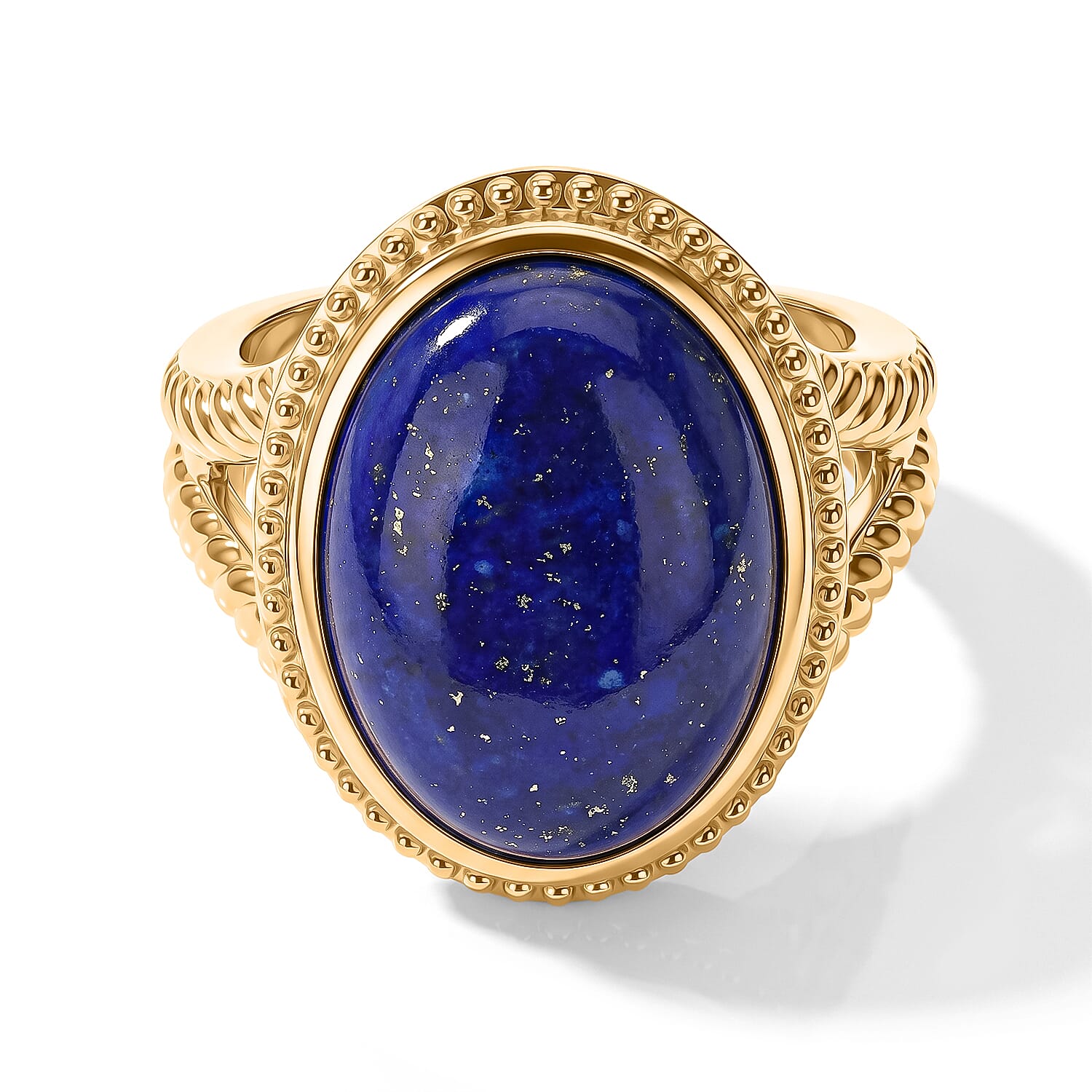 EverTrue Lapis Lazuli 12.90 ctw Pharaohs Blue Ring in 18K YG Plated (Size 6.0)