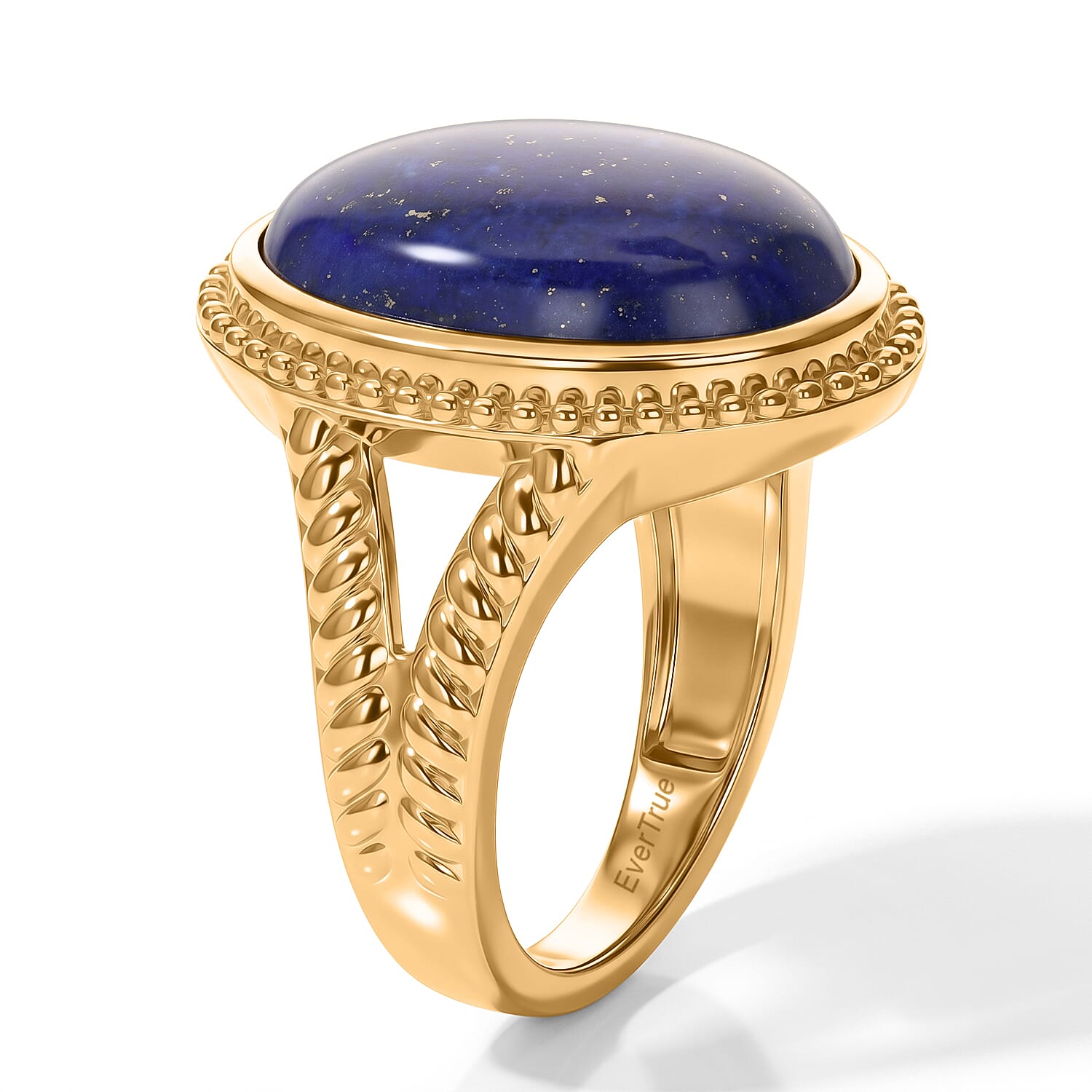 EverTrue Lapis Lazuli 12.90 ctw Pharaohs Blue Ring in 18K YG Plated (Size 6.0)