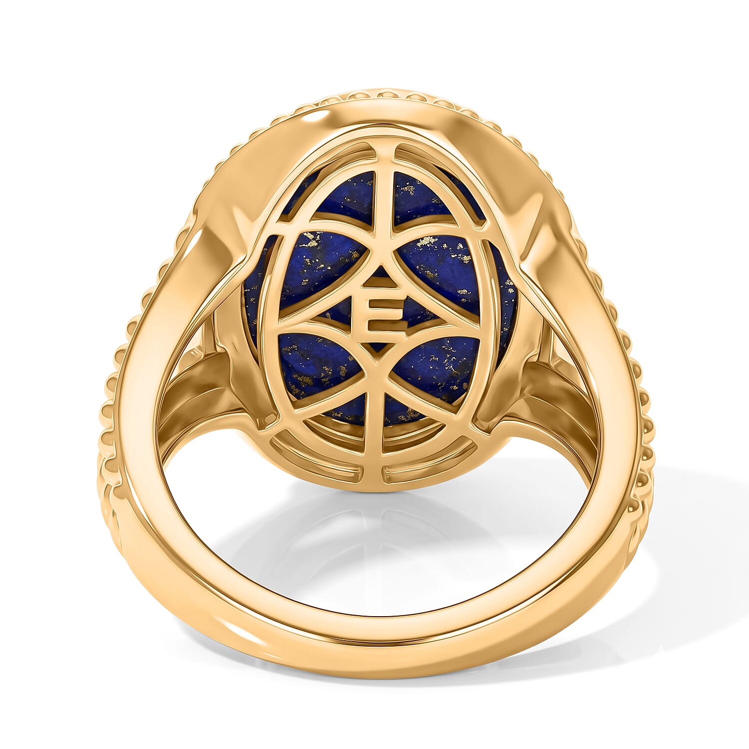 EverTrue Lapis Lazuli 12.90 ctw Pharaohs Blue Ring in 18K YG Plated (Size 6.0)