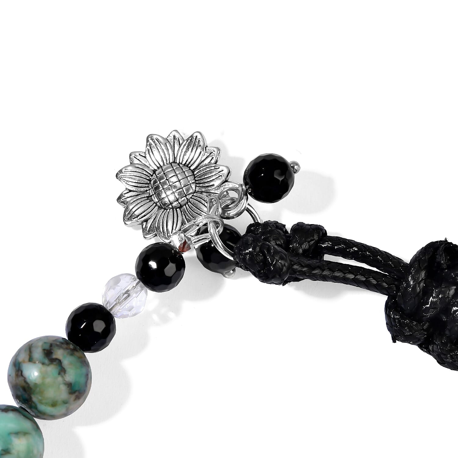 GCS Green Jasper, Black Agate and Crystal Bracelet Kit in Silvertone 87.80 ctw