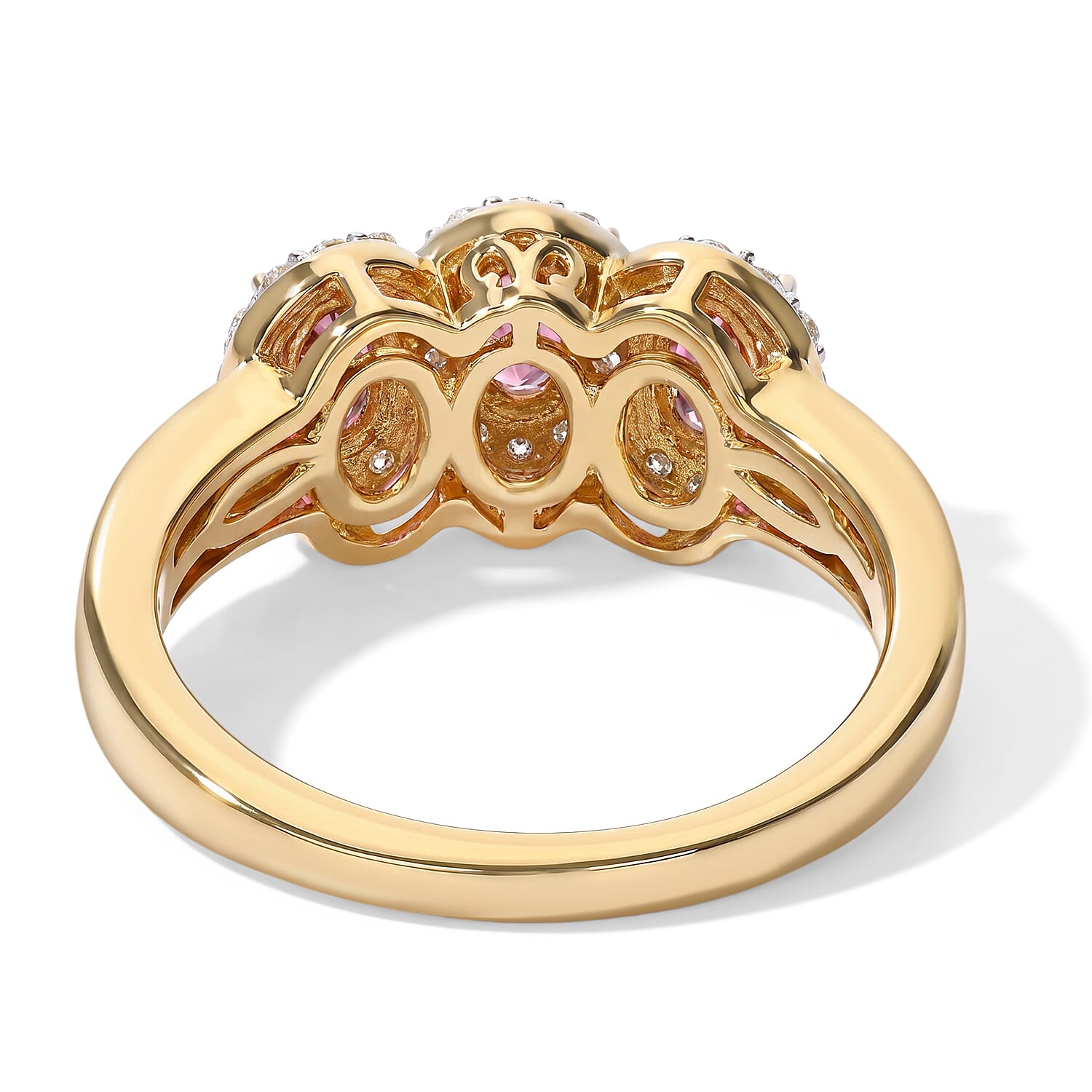 D'Joy Premium Tanzanian Wine Garnet and Moissanite 1.15 ctw Ring in 18K Vermeil Yellow Gold Over Sterling Silver (Size 5.0)