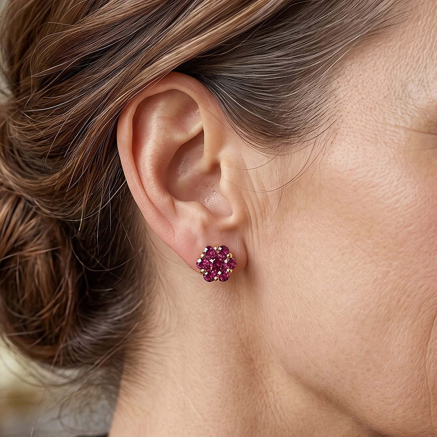 D'Joy Tanzanian Wine Garnet 2.20 ctw Earrings in 18K Vermeil Yellow Gold Over Sterling Silver