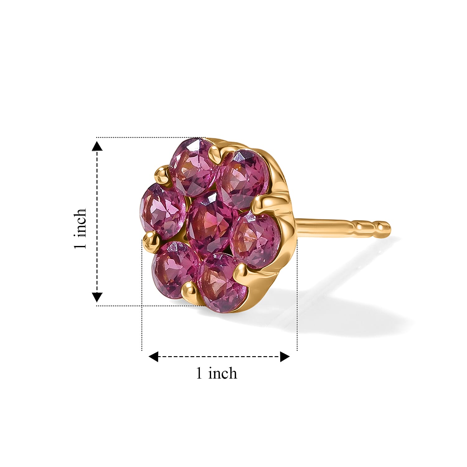 D'Joy Tanzanian Wine Garnet 2.20 ctw Earrings in 18K Vermeil Yellow Gold Over Sterling Silver