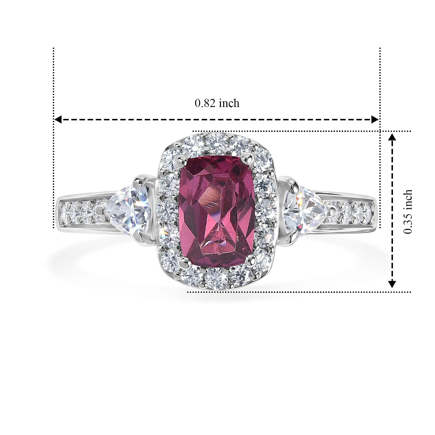 D'Joy Premium Tanzanian Wine Garnet and Moissanite 1.20 ctw Ring in Rhodium Over Sterling Silver (Size 5.0)