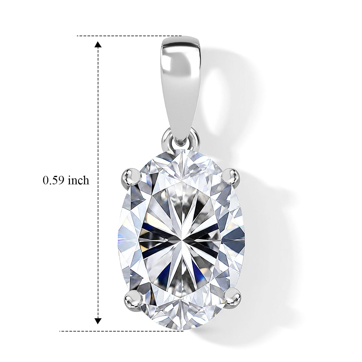 Luxuriant Lab Grown Diamond EF VS 2.00 ctw Pendant Without Chain in 10K White Gold