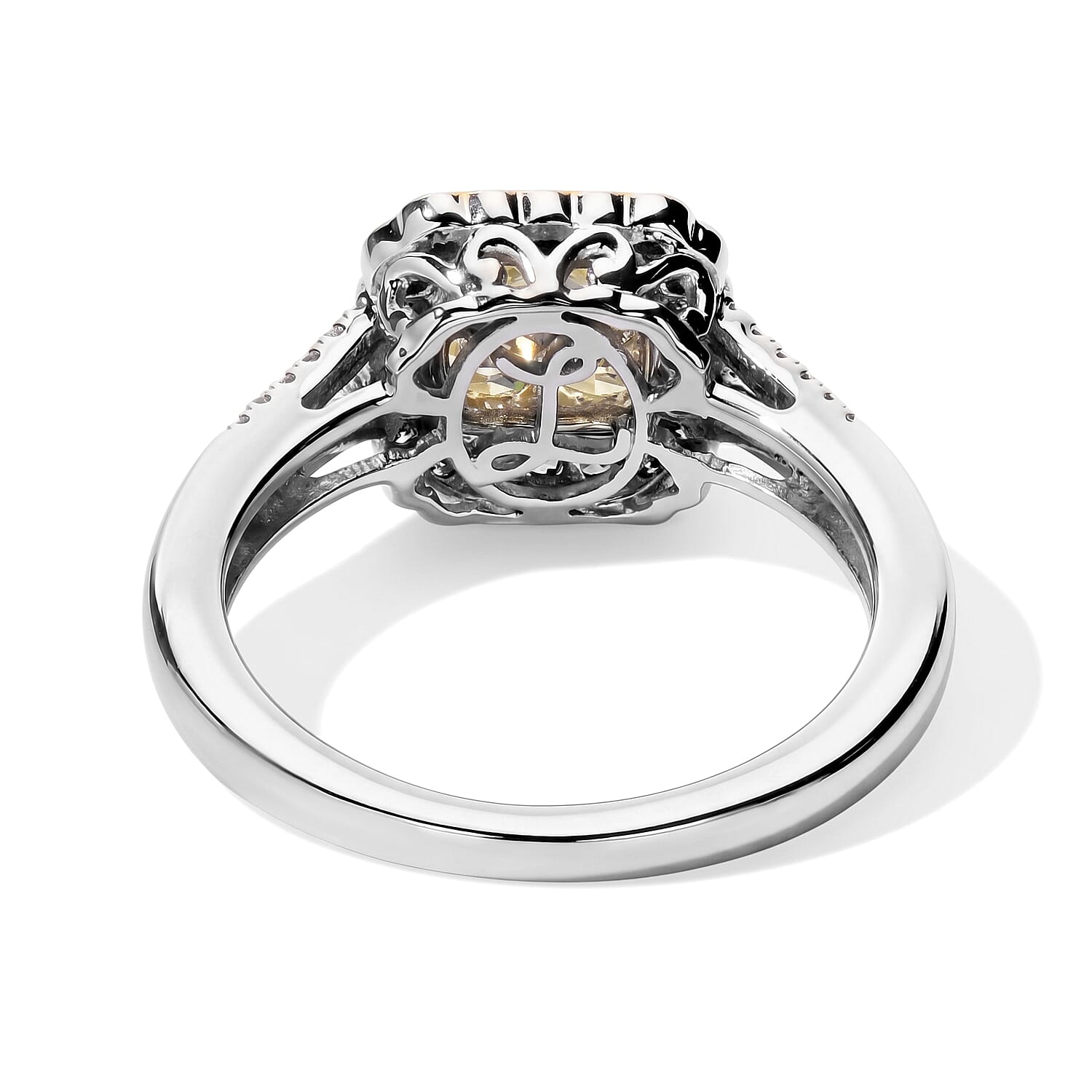 Doorbuster SGL Certified Luxoro Natural Yellow and White Diamond (I2) 1.00 ctw Golden Radiance Ring in 14K White Gold (Size 6.0)