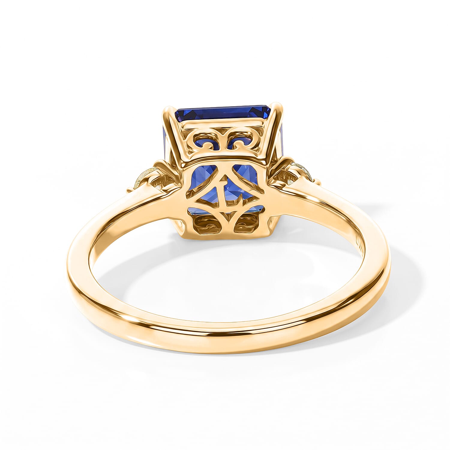 Premium Tanzanite and Luxuriant Lab Grown Yellow Diamond EF VS 2.60 ctw Ring in 10K Yellow Gold (Size 7.0)