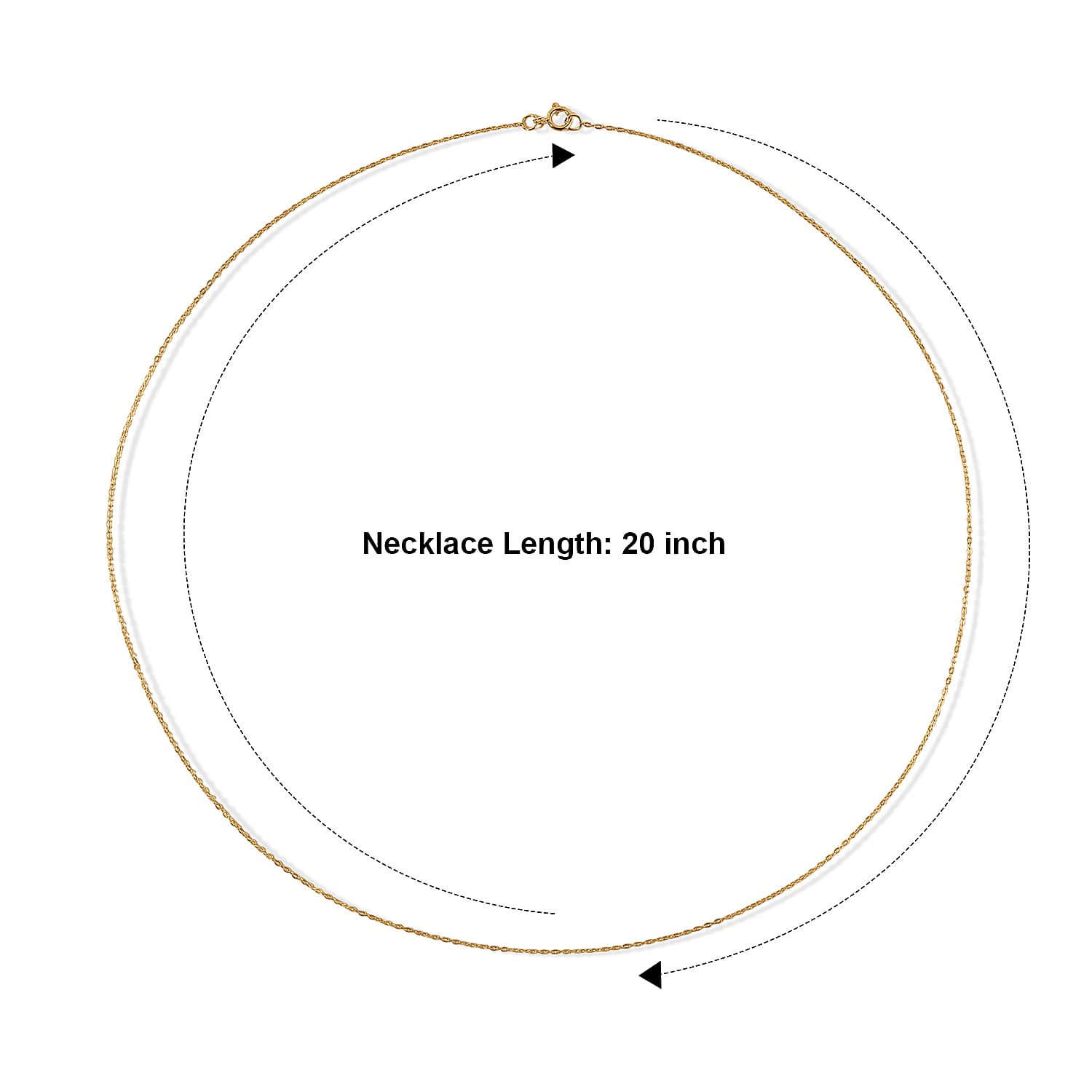 Necklace in 14K Yellow Gold 20 Inches 0.70 Grams