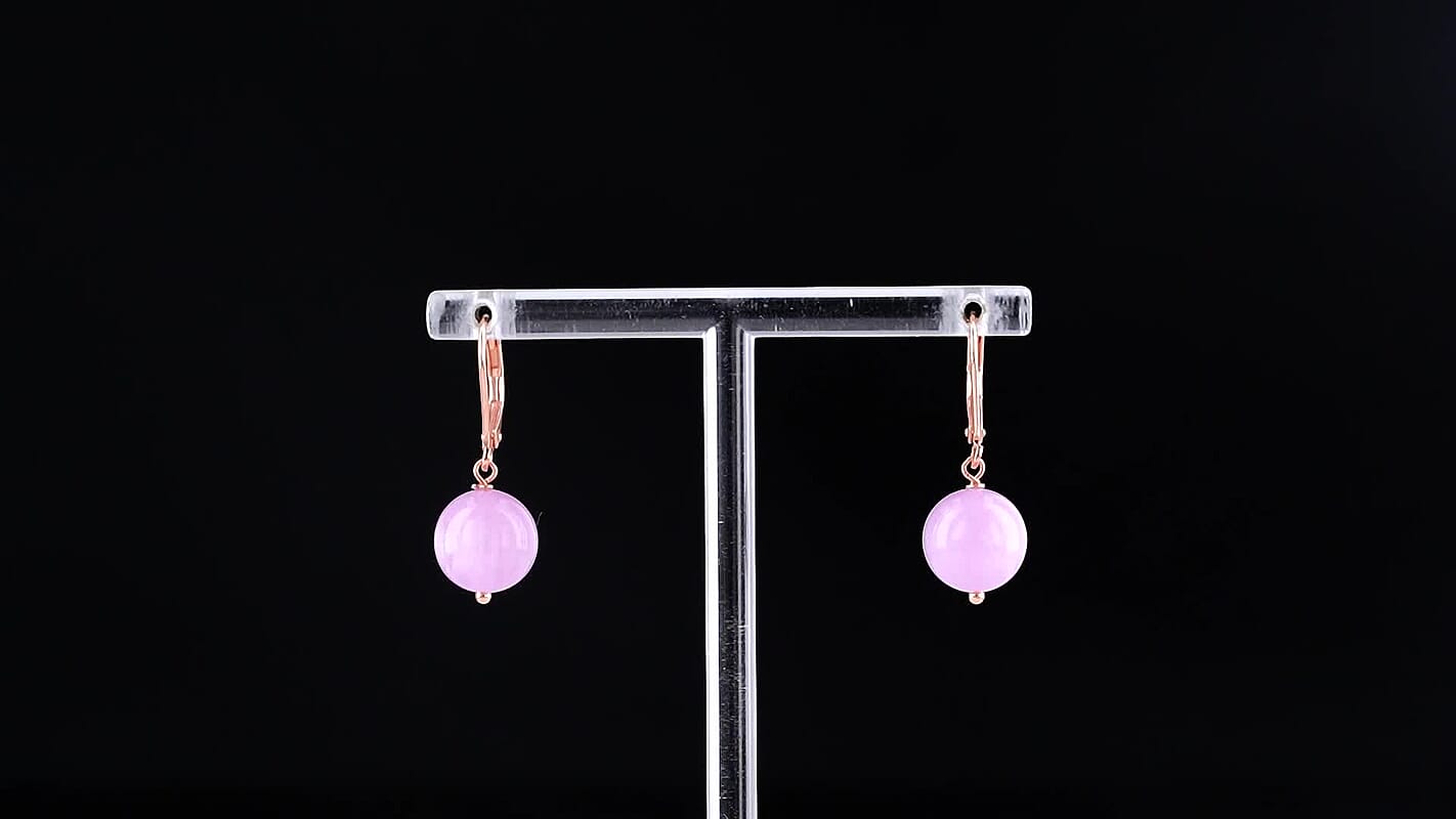 D''Joy Kunzite 9-10mm Drop Earrings in Sterling Silver 15.00 ctw