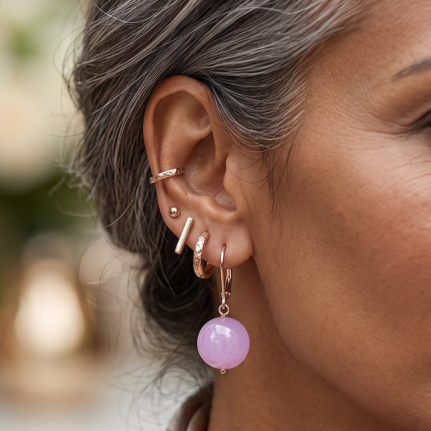 D'Joy Kunzite 15.00 ctw Drop Earrings in Sterling Silver