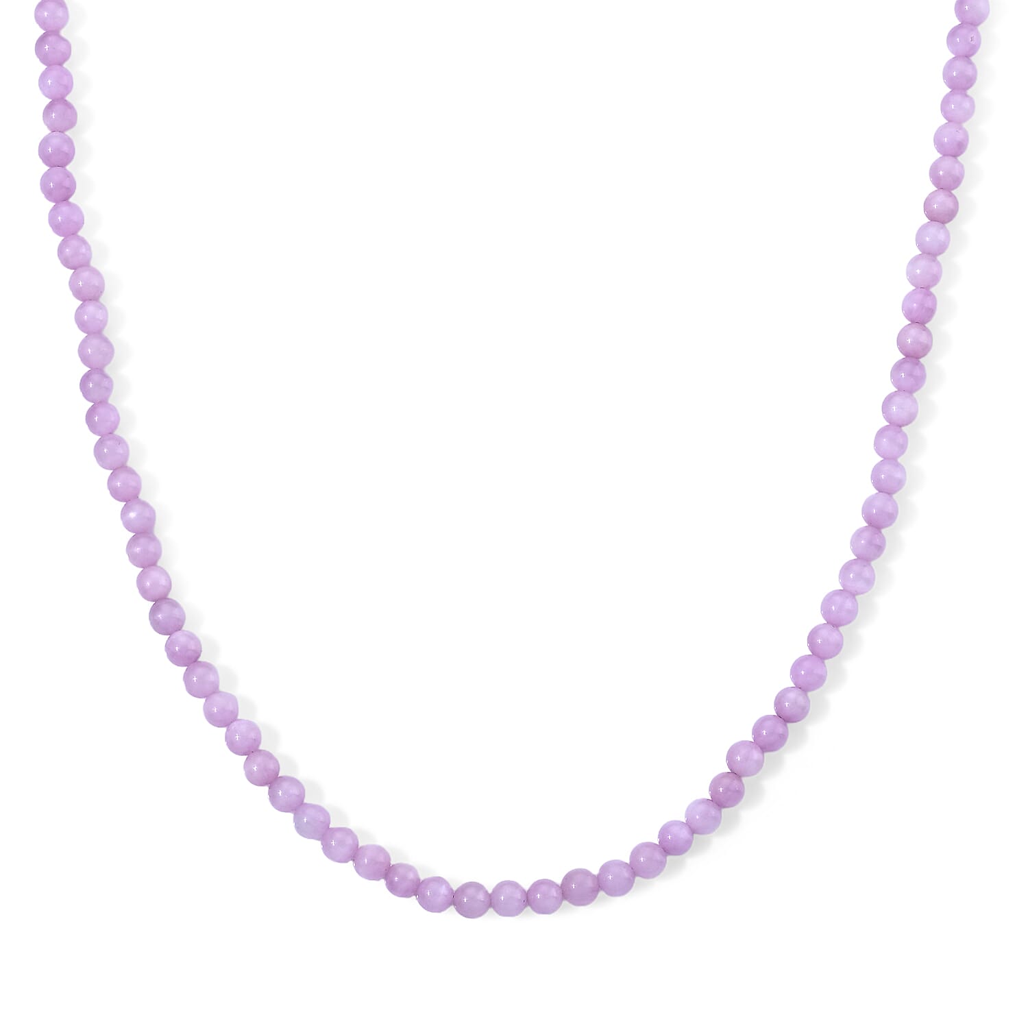 Kunzite 100.00 ctw Beaded Necklace (20 Inches) in Stainless Steel