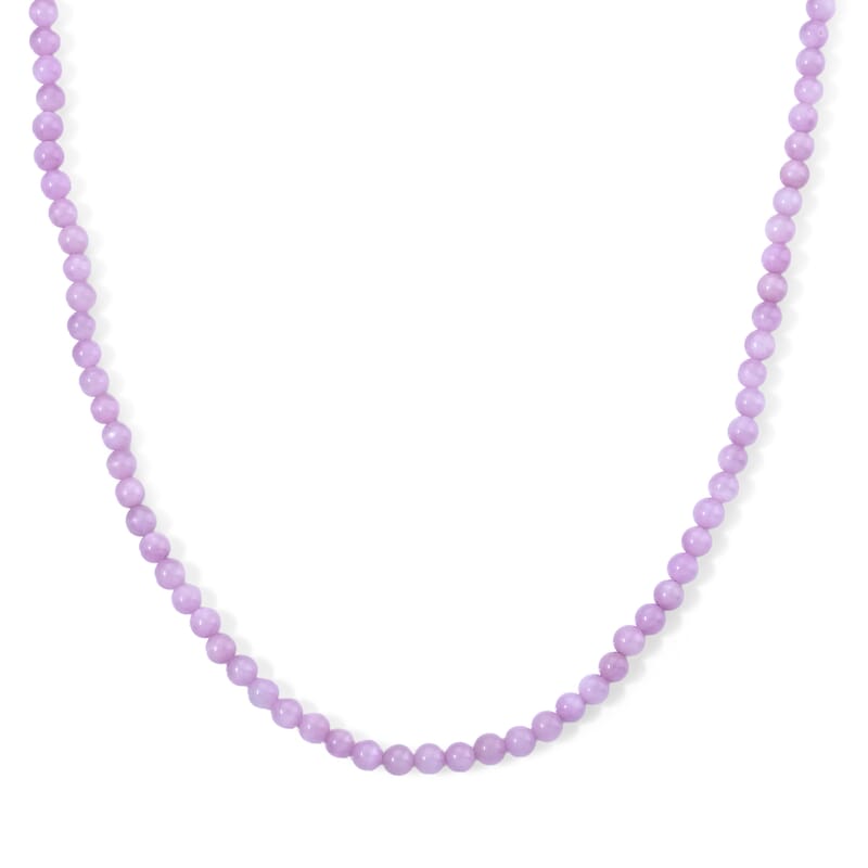 Kunzite 100.00 ctw Blush of Romance Beaded Necklace 5-6mm in Stainless Steel 20 Inches