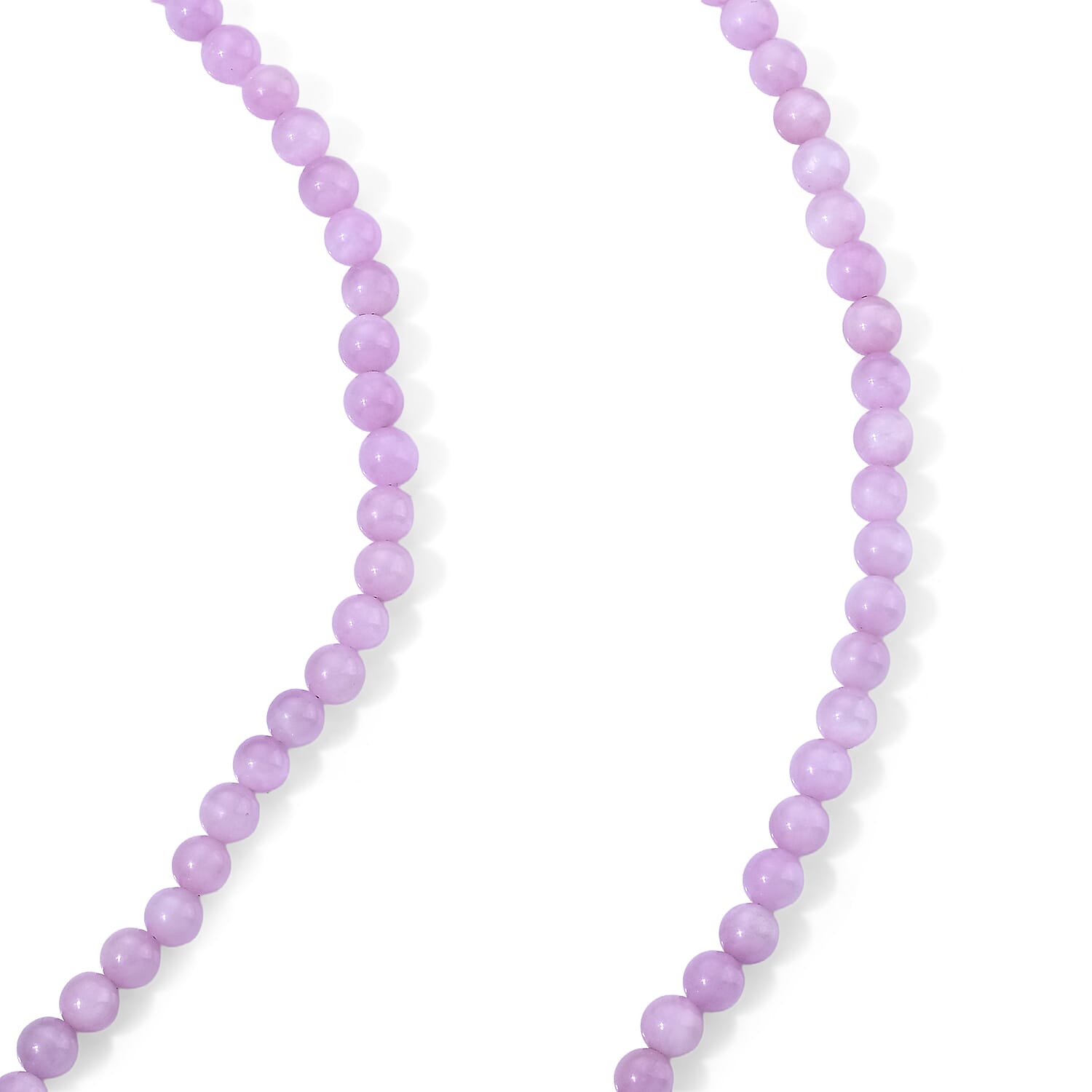 Kunzite 100.00 ctw Beaded Necklace (20 Inches) in Stainless Steel