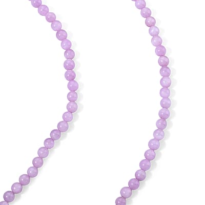 Kunzite 100.00 ctw Beaded Necklace (20 Inches) in Stainless Steel