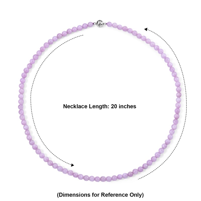 Kunzite 100.00 ctw Blush of Romance Beaded Necklace 5-6mm in Stainless Steel 20 Inches