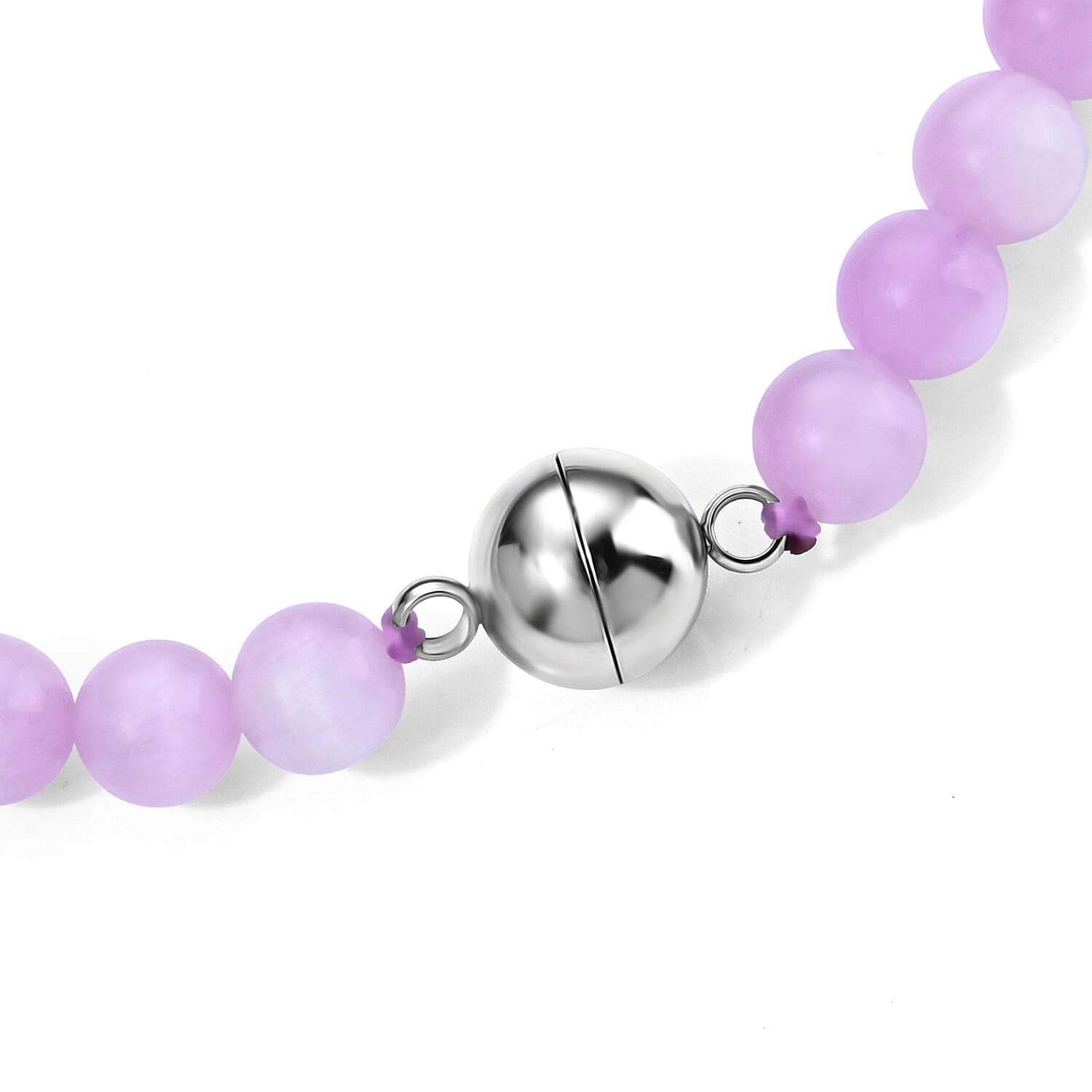 Kunzite 45.00 ctw Beaded Bracelet in Stainless Steel (6.50 In)
