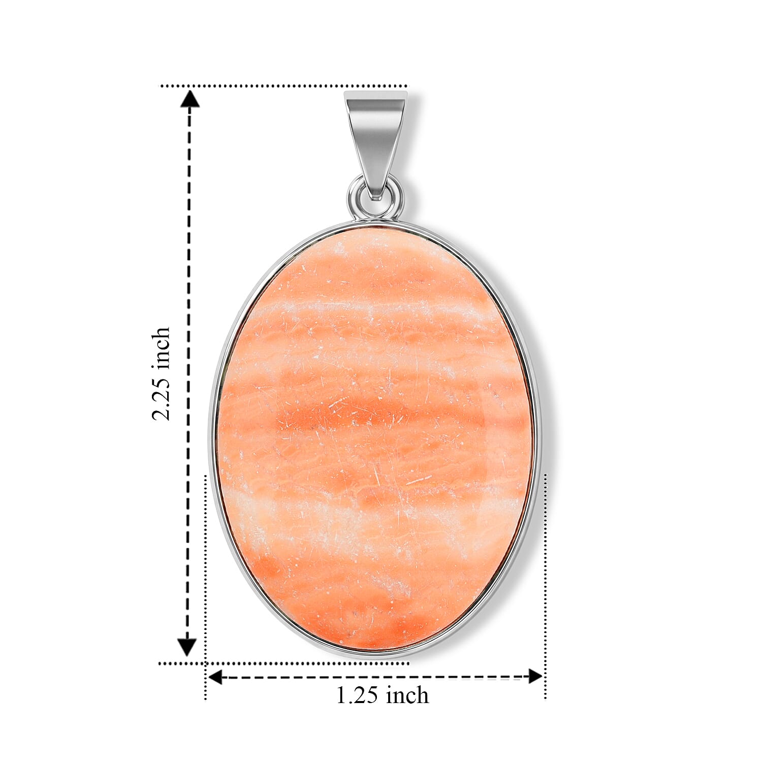 Red Malachite 50.00 ctw Oval Pendant in Silvertone