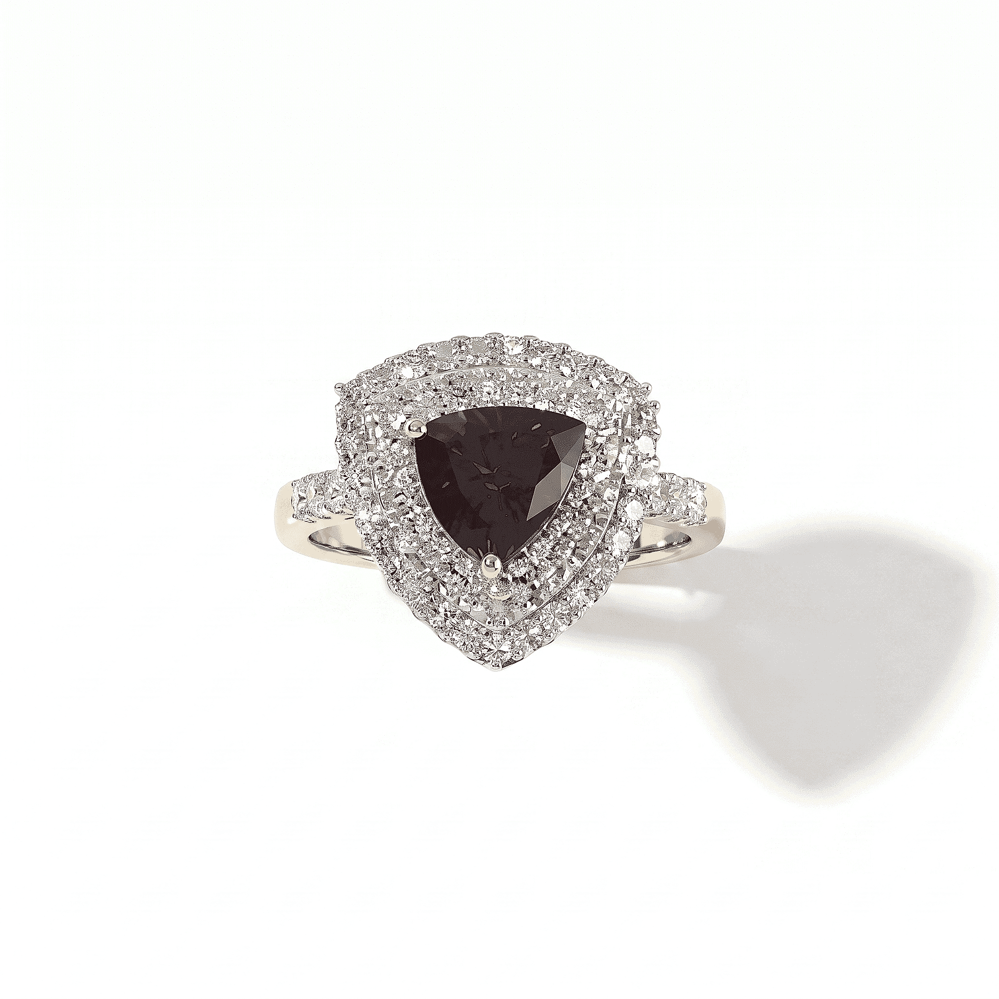 AAA Radiant Ember Garnet and Luxuriant Lab Grown Diamond VS 2.60 ctw Blossom Halo Ring in 10K Yellow Gold (Size 10.0)