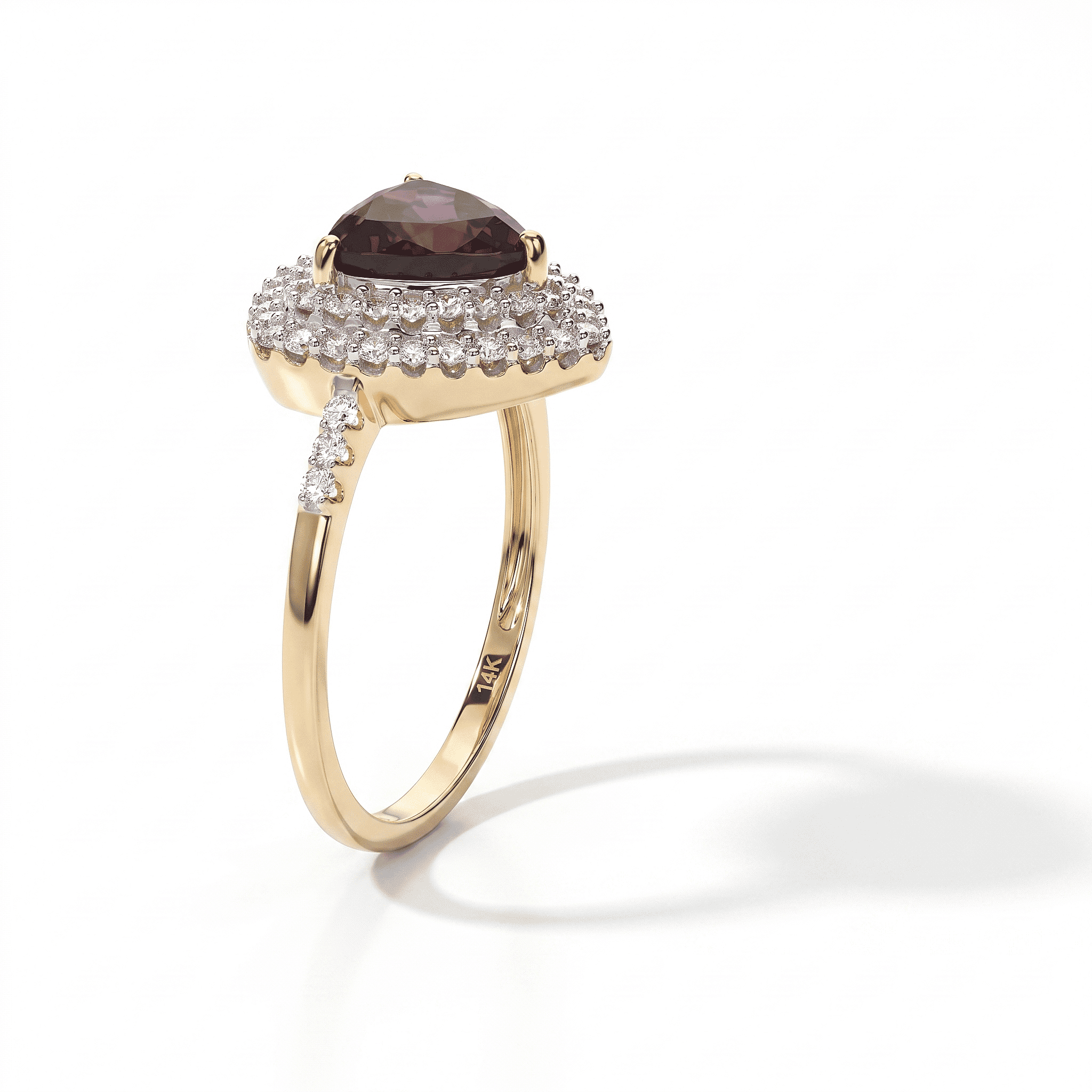 Doorbuster AAA Radiant Ember Garnet and Luxuriant Lab Grown Diamond (VS) 2.60 ctw Ring in 10K Yellow Gold (Size 8.0)