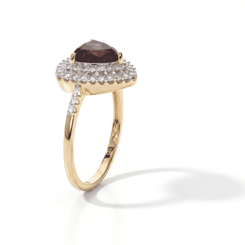 Doorbuster AAA Radiant Ember Garnet and Luxuriant Lab Grown Diamond (VS) 2.60 ctw Ring in 10K Yellow Gold (Size 8.0)