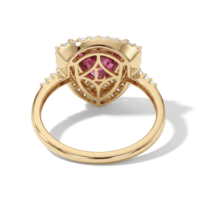 Doorbuster AAA Radiant Ember Garnet and Luxuriant Lab Grown Diamond (VS) 2.60 ctw Ring in 10K Yellow Gold (Size 8.0)