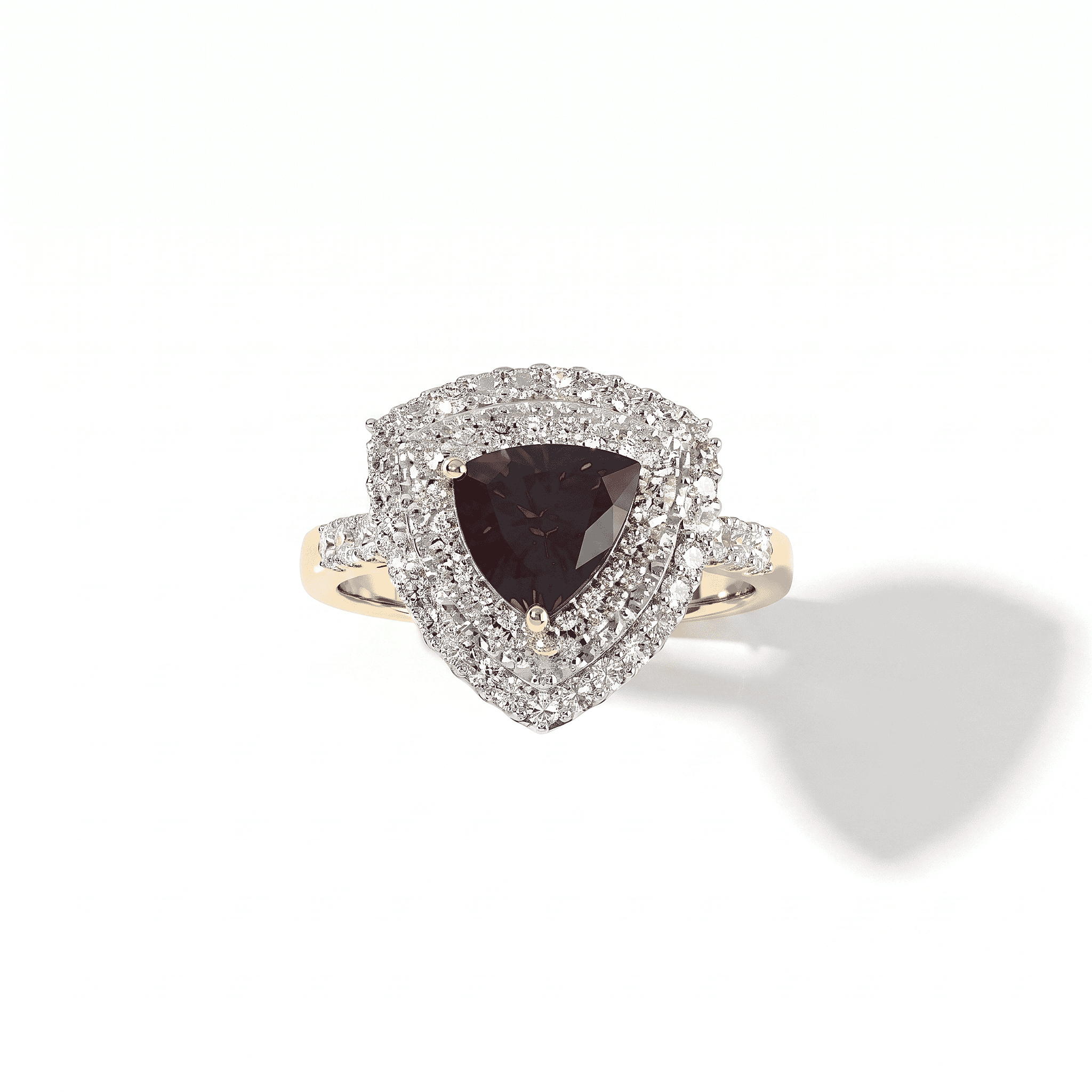 Doorbuster AAA Radiant Ember Garnet and Luxuriant Lab Grown Diamond (VS) 2.60 ctw Ring in 10K Yellow Gold (Size 8.0)