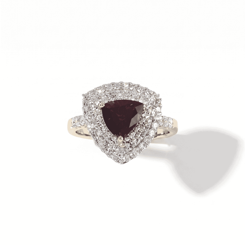 Doorbuster AAA Radiant Ember Garnet and Luxuriant Lab Grown Diamond (VS) 2.60 ctw Ring in 10K Yellow Gold (Size 8.0)