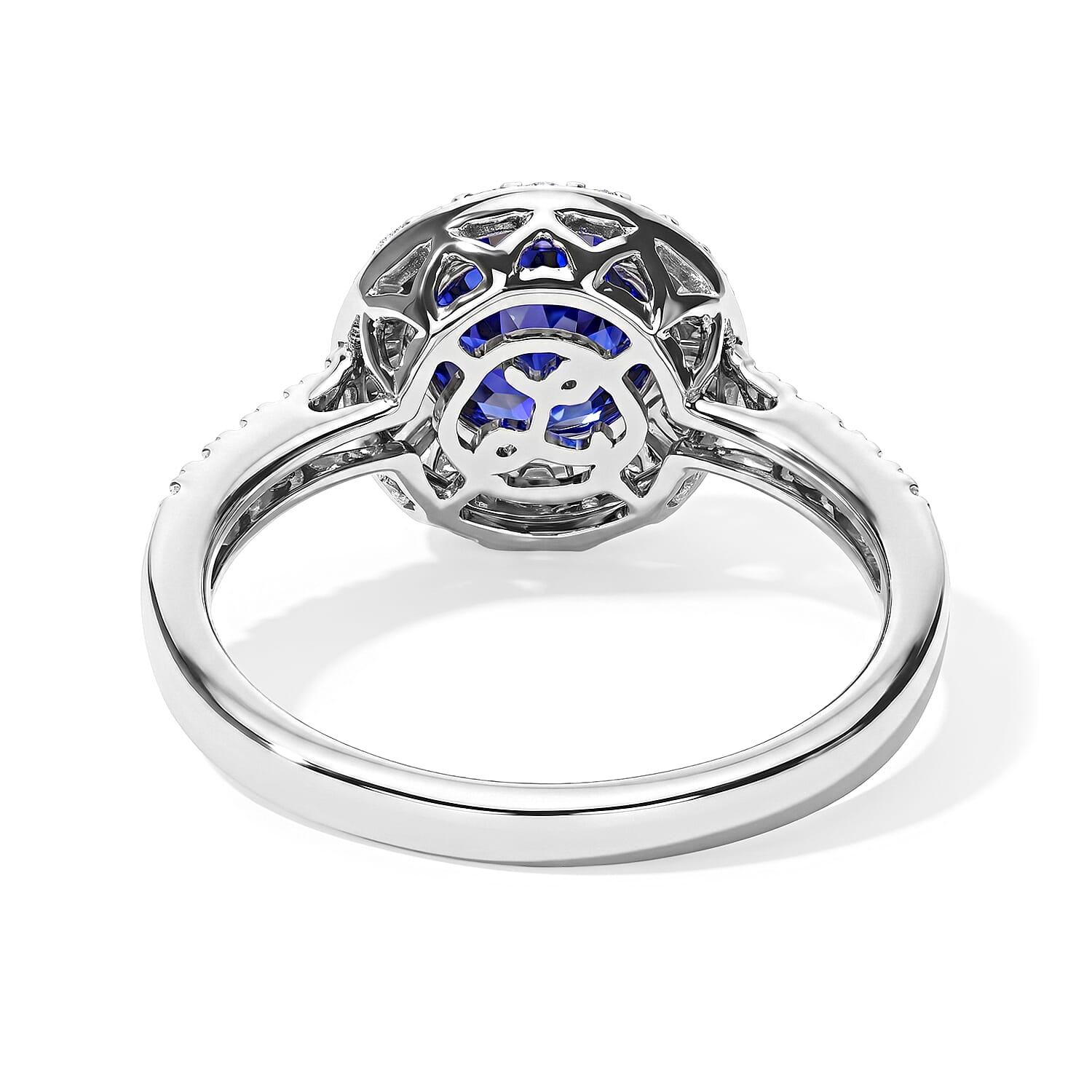 Certified and Appraised Luxoro AAA Tanzanite and Diamond I2 2.00 ctw Ring in 10K White Gold (Size 6.0)
