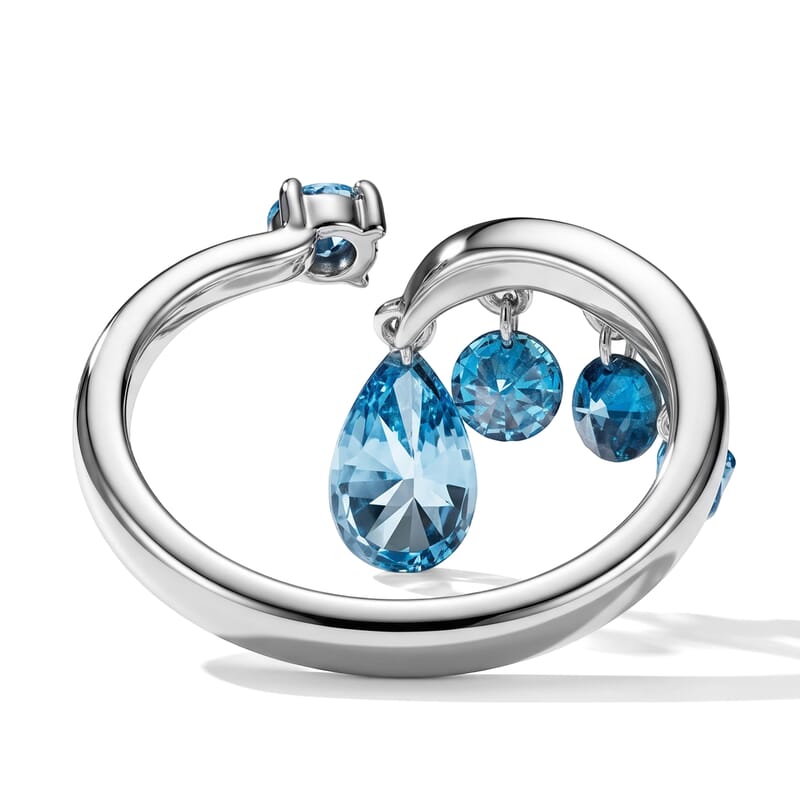 Luxuriant Lab Grown Blue Diamond IR SI 1.00 ctw Ring in Rhodium Over Sterling Silver (Size 8.0)