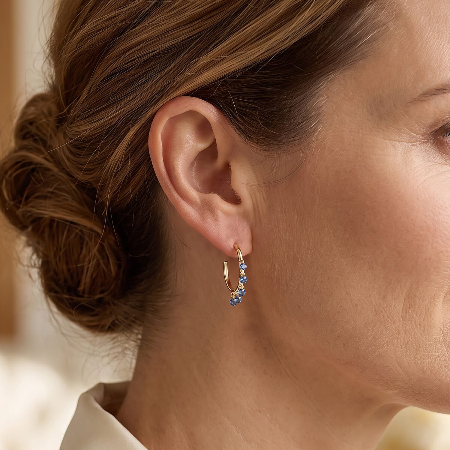 Luxuriant Lab Grown Blue Diamond (IR) SI 1.00 ctw Earrings in 18K Vermeil Yellow Gold Over Sterling Silver
