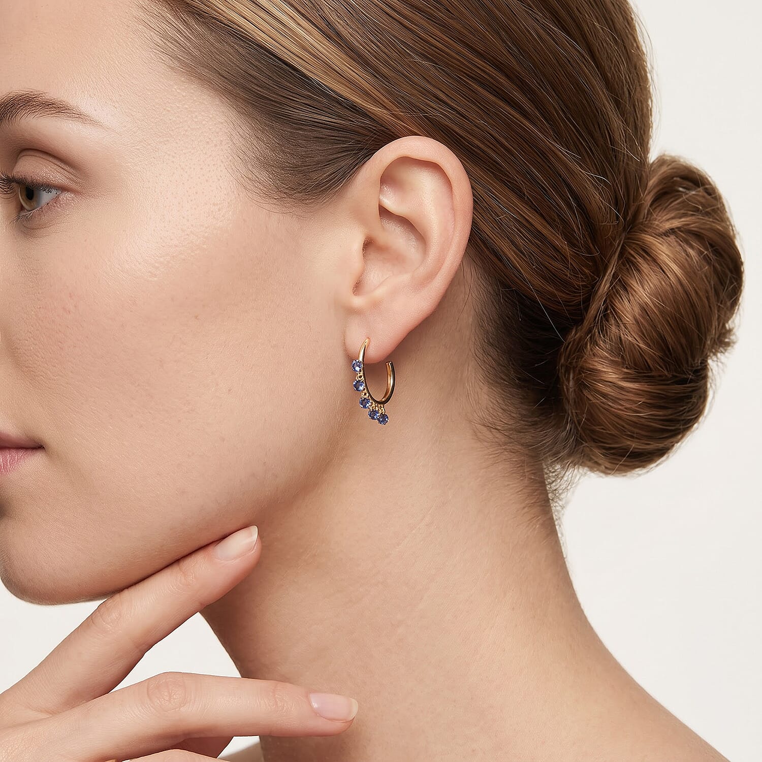 Luxuriant Lab Grown Blue Diamond (IR) SI 1.00 ctw Earrings in 18K Vermeil Yellow Gold Over Sterling Silver