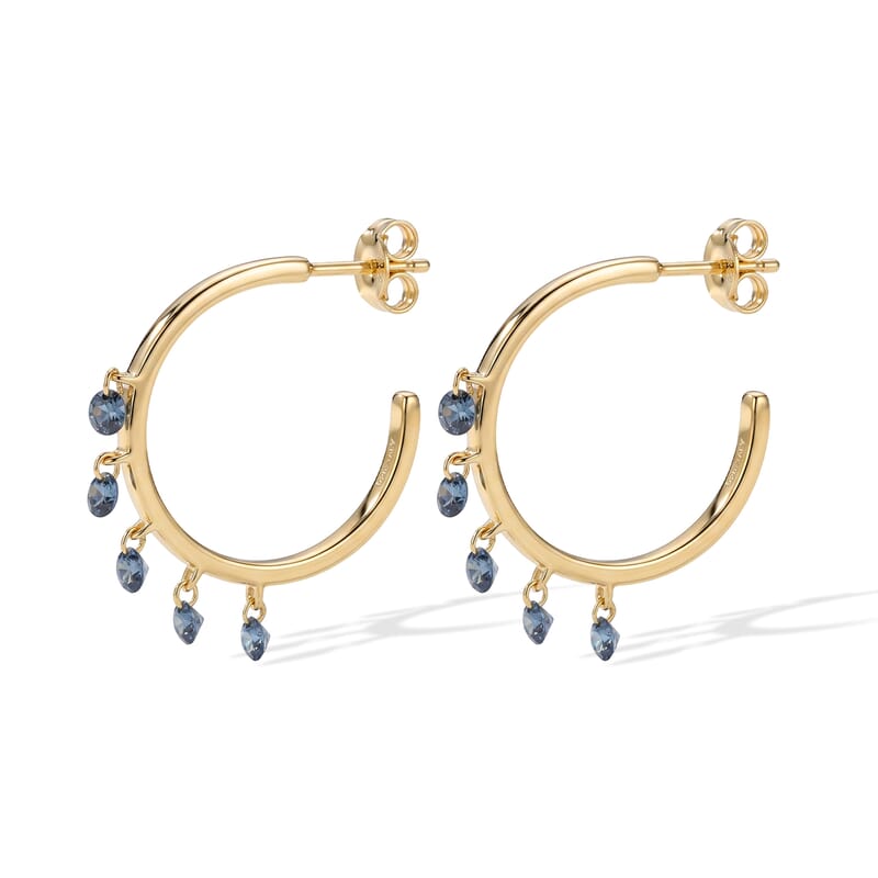 Luxuriant Lab Grown Blue Diamond (IR) SI 1.00 ctw Earrings in 18K Vermeil Yellow Gold Over Sterling Silver