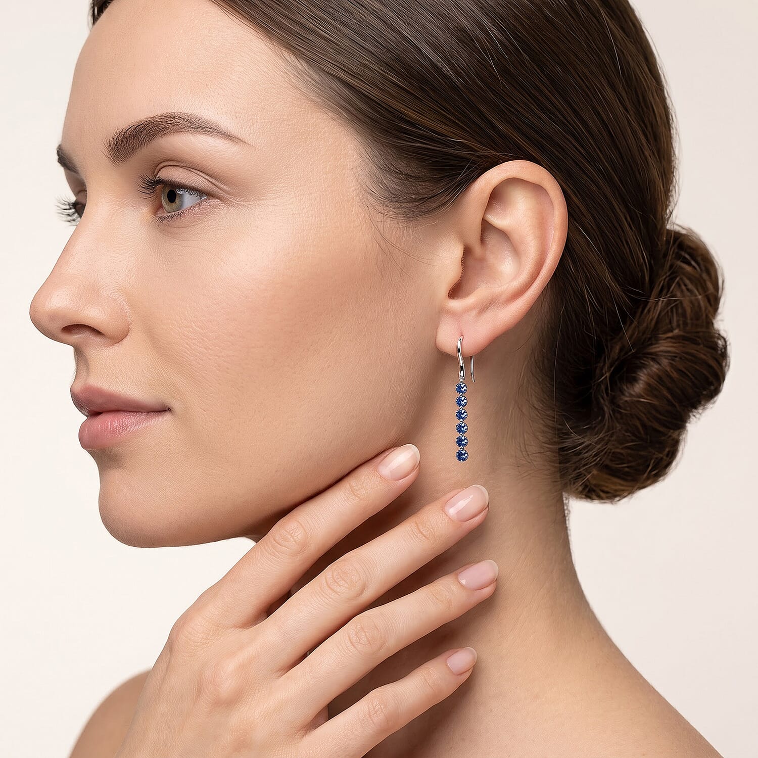 Luxuriant Lab Grown Blue Diamond (IR) SI 1.50 ctw Earrings in Rhodium Over Sterling Silver