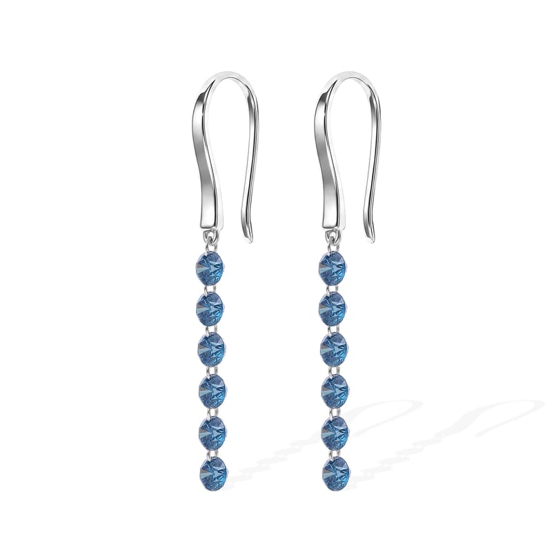Luxuriant Lab Grown Blue Diamond (IR) SI 1.50 ctw Earrings in Rhodium Over Sterling Silver