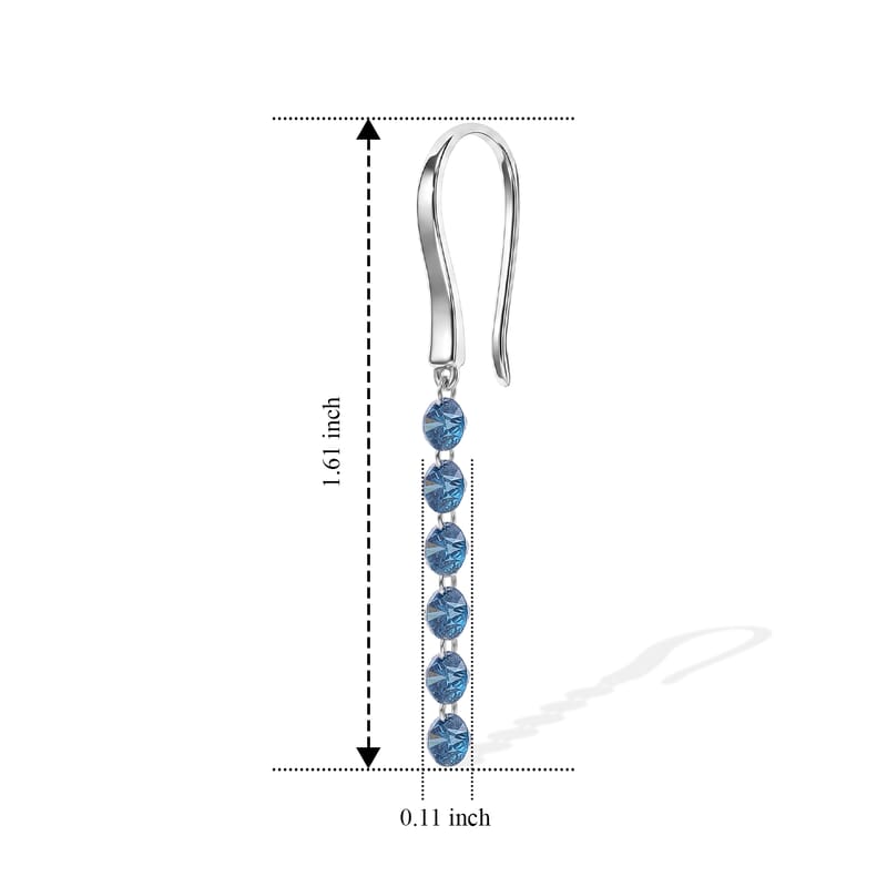Luxuriant Lab Grown Blue Diamond (IR) SI 1.50 ctw Earrings in Rhodium Over Sterling Silver