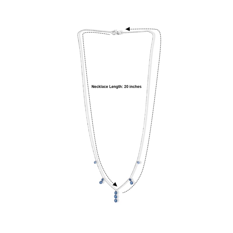 Luxuriant Lab Grown Blue Diamond (IR) SI 2.00 ctw Necklace in Rhodium Over Sterling Silver 20 Inches