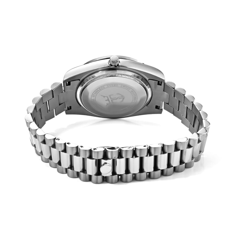 EON 1962 Lab Grown Diamond SI 2.70 ctw Ronda 515 with Date Swiss Movement Watch in Stainless Steel