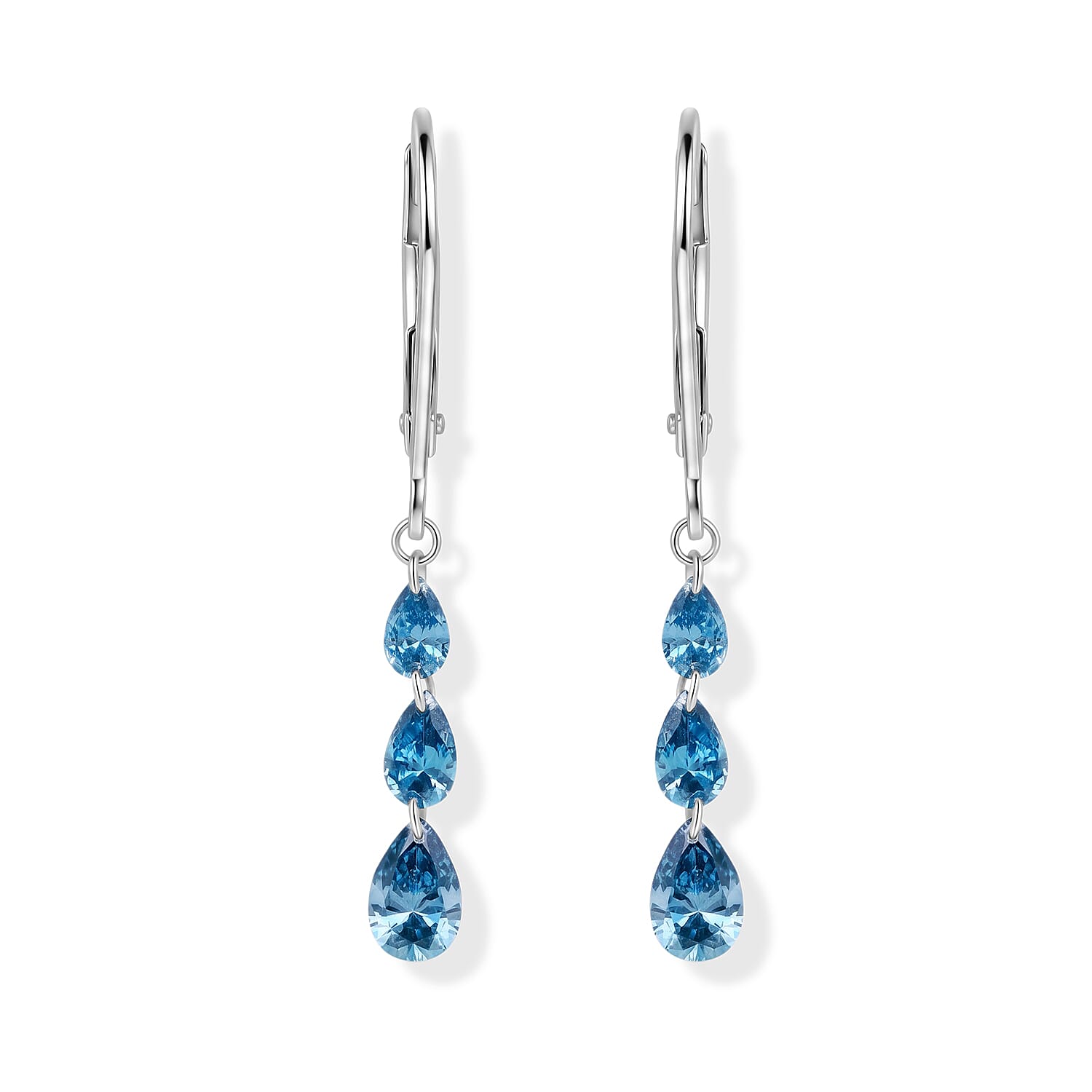 Luxuriant Lab Grown Blue Diamond (IR) SI 1.00 ctw Earrings in Rhodium Over Sterling Silver