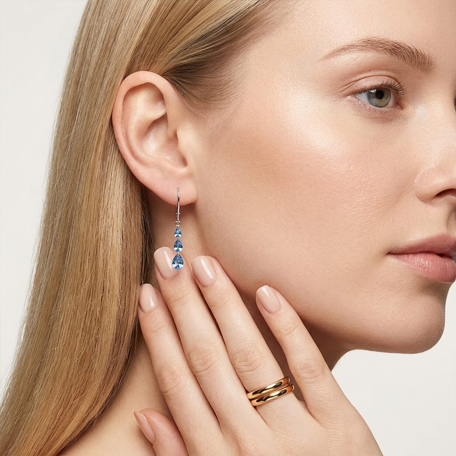 Luxuriant Lab Grown Blue Diamond (IR) SI 1.00 ctw Earrings in Rhodium Over Sterling Silver