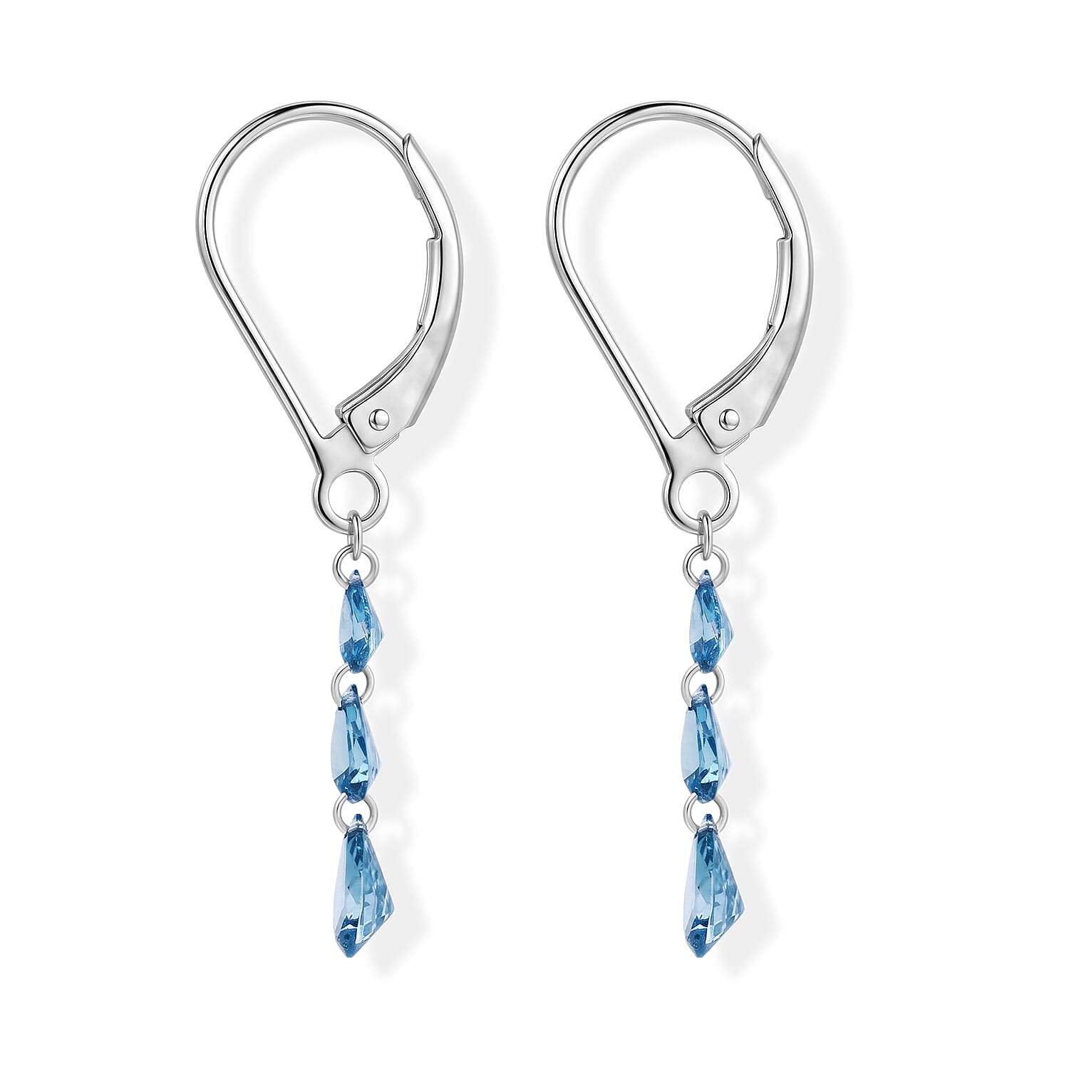 Luxuriant Lab Grown Blue Diamond (IR) SI 1.00 ctw Earrings in Rhodium Over Sterling Silver