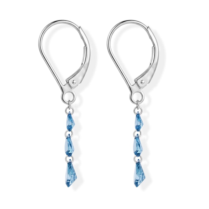 Luxuriant Lab Grown Blue Diamond (IR) SI 1.00 ctw Earrings in Rhodium Over Sterling Silver