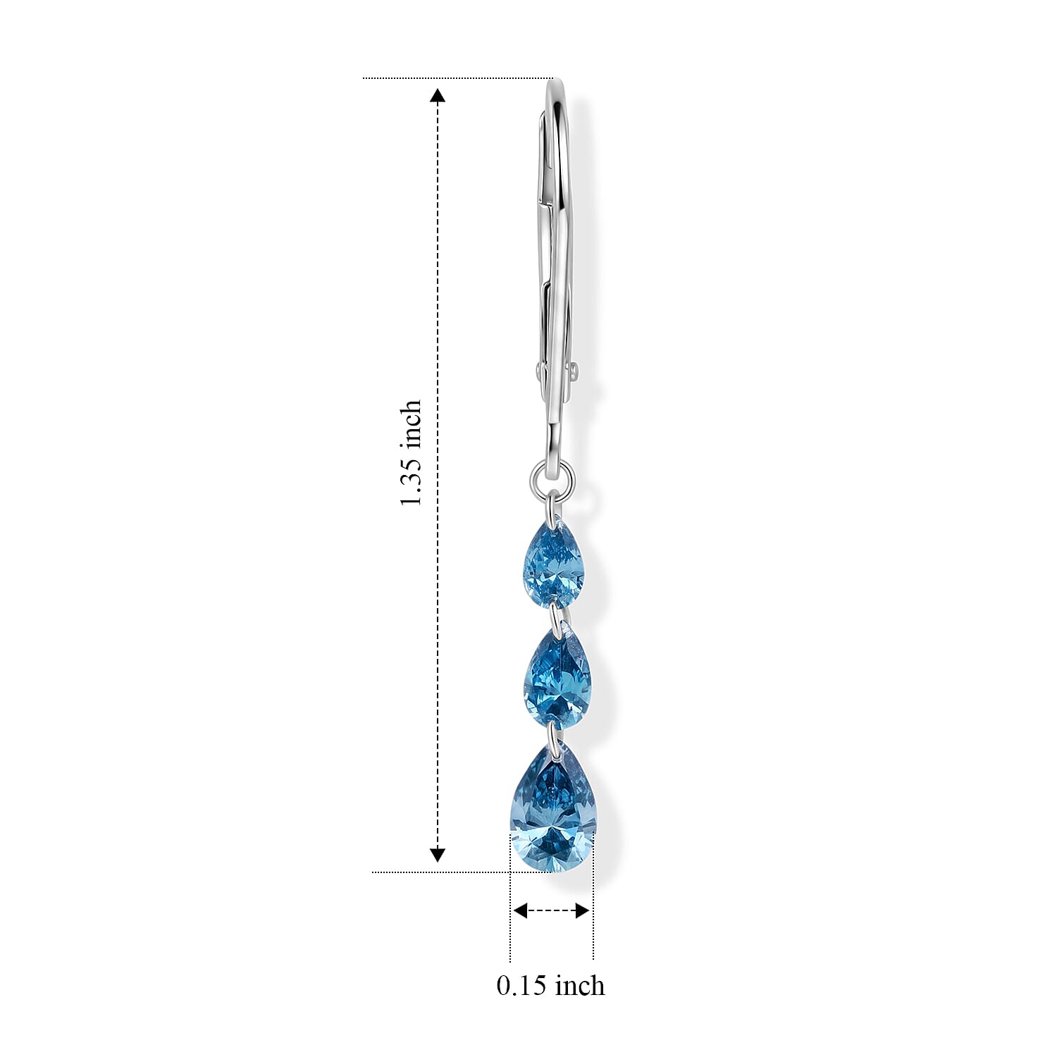 Luxuriant Lab Grown Blue Diamond (IR) SI 1.00 ctw Earrings in Rhodium Over Sterling Silver