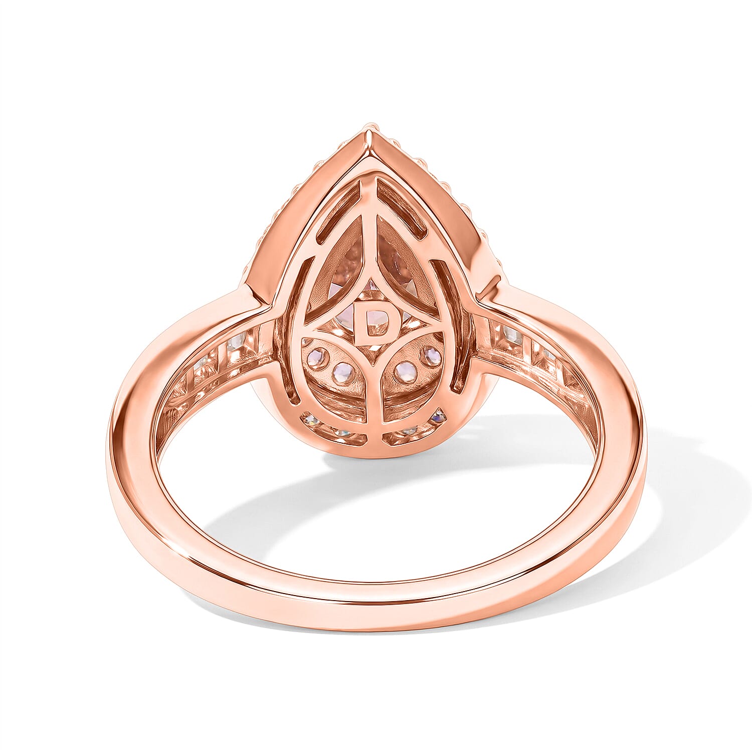 Doorbuster D'Joy Premium Blush Tourmaline and Multi Gemstone 1.50 ctw Art Deco Halo Ring in 18K Vermeil Rose Gold Over Sterling Silver (Size 6.0)