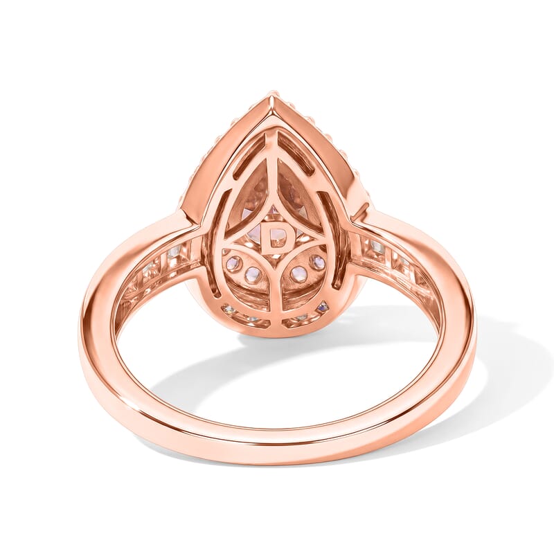 Doorbuster D'Joy Premium Blush Tourmaline and Multi Gemstone 1.50 ctw Art Deco Halo Ring in 18K Vermeil Rose Gold Over Sterling Silver (Size 6.0)